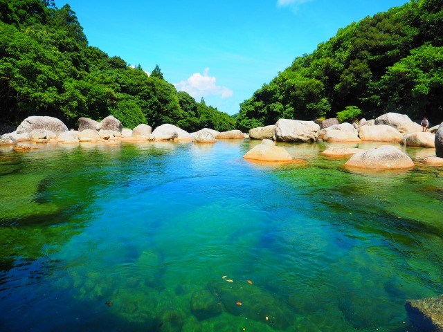 エメラルドグリーンの横河渓谷